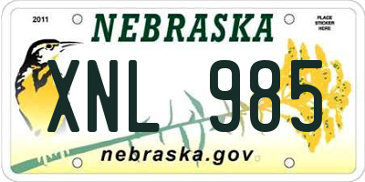 NE license plate XNL985