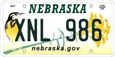 NE license plate XNL986