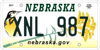 NE license plate XNL987
