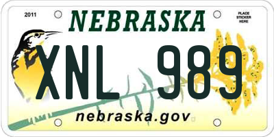 NE license plate XNL989