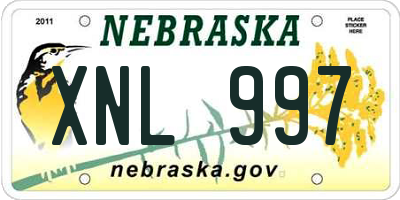NE license plate XNL997