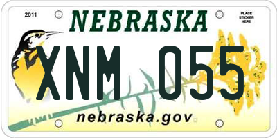 NE license plate XNM055
