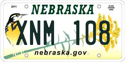 NE license plate XNM108