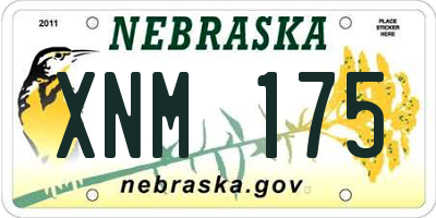 NE license plate XNM175