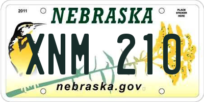 NE license plate XNM210