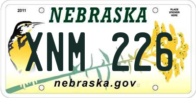NE license plate XNM226