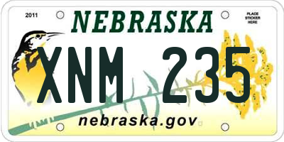 NE license plate XNM235