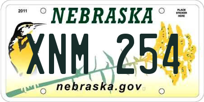 NE license plate XNM254
