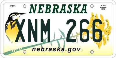 NE license plate XNM266