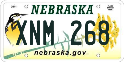 NE license plate XNM268