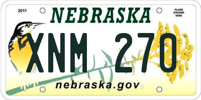 NE license plate XNM270