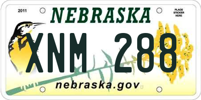 NE license plate XNM288