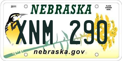 NE license plate XNM290