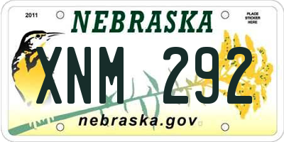 NE license plate XNM292