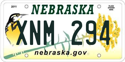 NE license plate XNM294