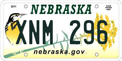 NE license plate XNM296