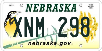 NE license plate XNM298