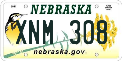 NE license plate XNM308