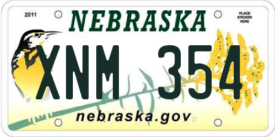 NE license plate XNM354