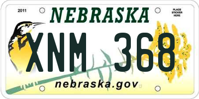 NE license plate XNM368