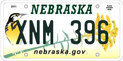 NE license plate XNM396