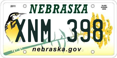 NE license plate XNM398