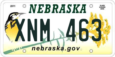 NE license plate XNM463
