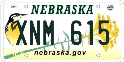 NE license plate XNM615