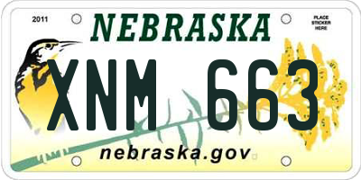 NE license plate XNM663