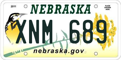 NE license plate XNM689