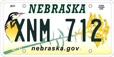 NE license plate XNM712