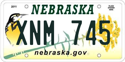 NE license plate XNM745