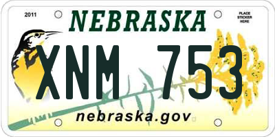 NE license plate XNM753