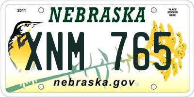 NE license plate XNM765