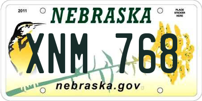 NE license plate XNM768