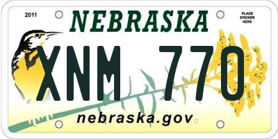 NE license plate XNM770