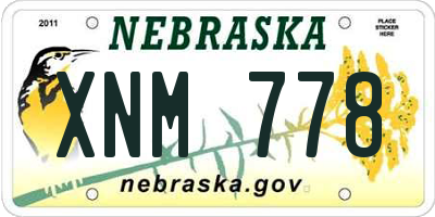 NE license plate XNM778
