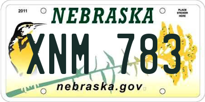 NE license plate XNM783