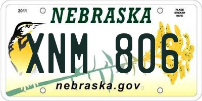 NE license plate XNM806