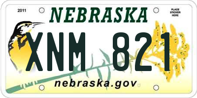 NE license plate XNM821