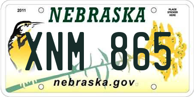 NE license plate XNM865