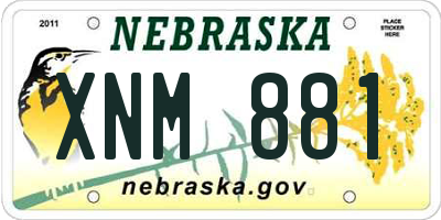 NE license plate XNM881