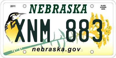 NE license plate XNM883