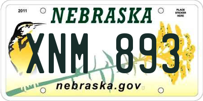 NE license plate XNM893