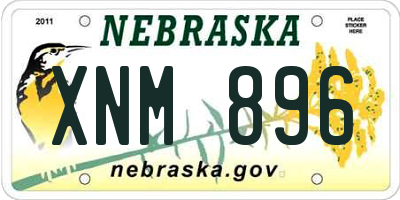 NE license plate XNM896
