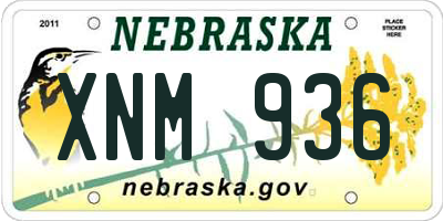 NE license plate XNM936