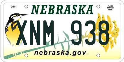 NE license plate XNM938