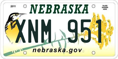 NE license plate XNM951