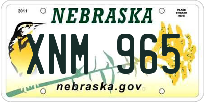NE license plate XNM965