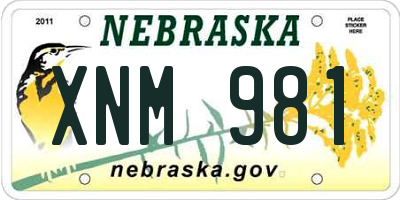 NE license plate XNM981